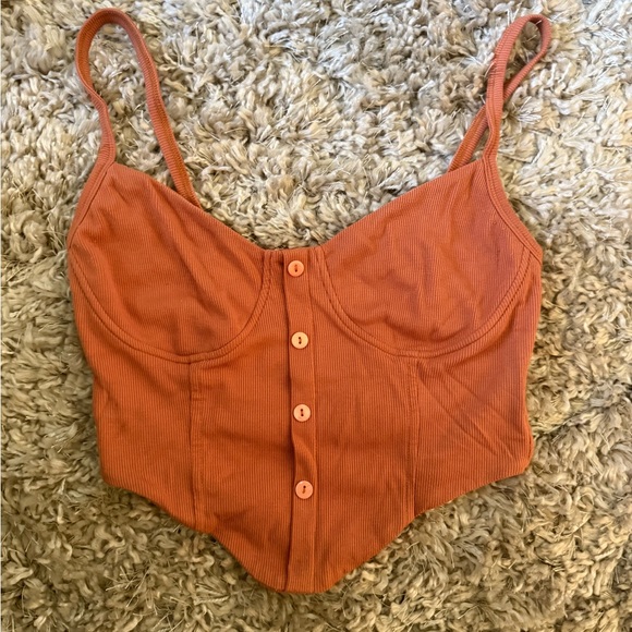 OGL Women's Rust Crop Corset Top - Picture 1 of 3